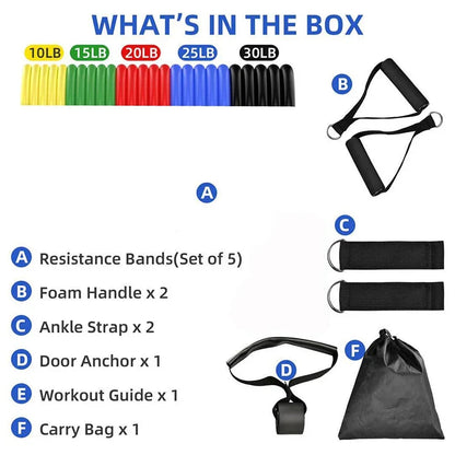 Resistance Bands 10 - 100lbs